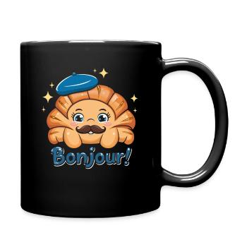 Croissants Bonjour France - Mug uni - noir - Droite