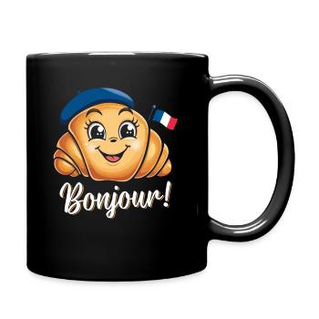 Croissants Bonjour France - Mug uni - noir - Droite