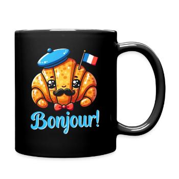 Croissants Bonjour France - Mug uni - noir - Droite