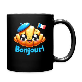 Croissants Bonjour France - Mug uni - noir - Droite
