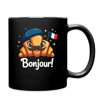 Croissants Bonjour France - Mug uni - noir - Droite