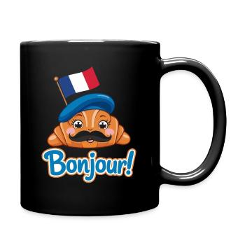 Croissants Bonjour France - Mug uni - noir - Droite