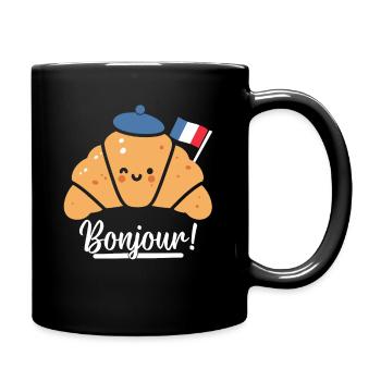 Croissants Bonjour France - Mug uni - noir - Droite