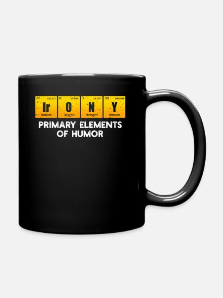 Éléments primaires de l’humour Science Ironie - Mug uni - noir