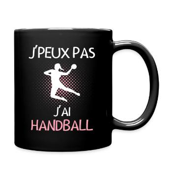 Joueuse de handball - Mug uni - noir - Droite