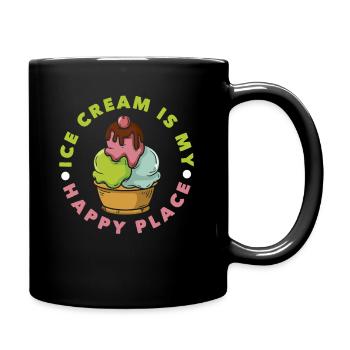 Amateur de crème glacée : Mon endroit heureux - Mug uni - noir - Droite