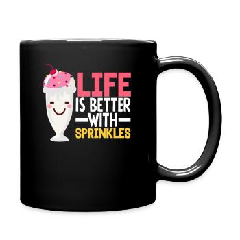 Eiscreme Liebhaber Leben Besser Mit Streuseln - Full Colour Mug - black - Right