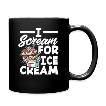 Je crie pour les amateurs de crème glacée Crème glacée - Mug uni - noir - Droite