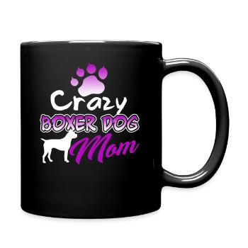 Crazy Boxer Dog Mom - Full Colour Mug - black - Right