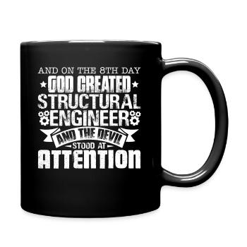 God Created Structural Engineer - Full Colour Mug - black - Right