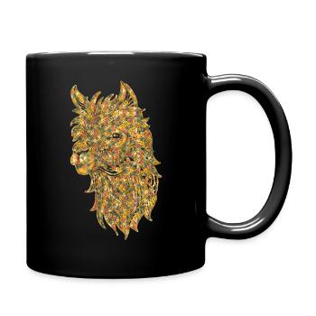 Alpaca Geometric - Full Colour Mug - black - Right