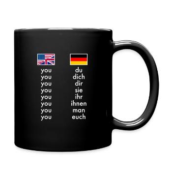 English German Grammar Learning Funny Teachers - Full Colour Mug - black - Right