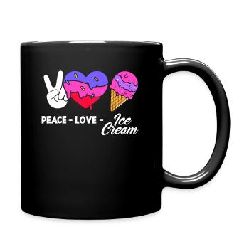 Peace Love Cream Fan Cream - Mug uni - noir - Droite