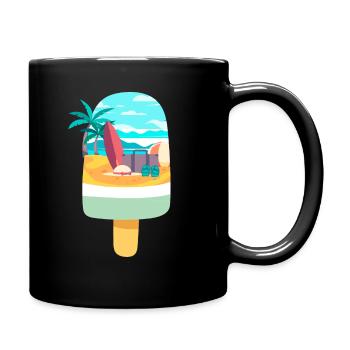 Eiscreme Liebhaber Strandurlaub - Tasse einfarbig - Schwarz - Rechts