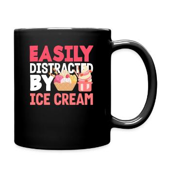 Facilement distrait de la crème glacée pour la crème glacée - Mug uni - noir - Droite