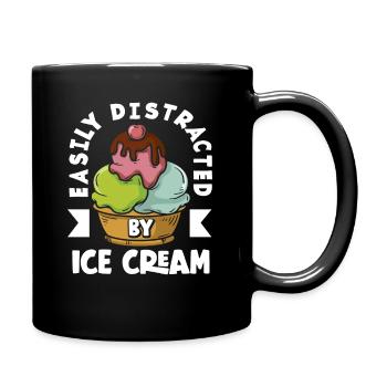 Eiscreme Liebhaber Ablenkung Leicht - Tasse einfarbig - Schwarz - Rechts