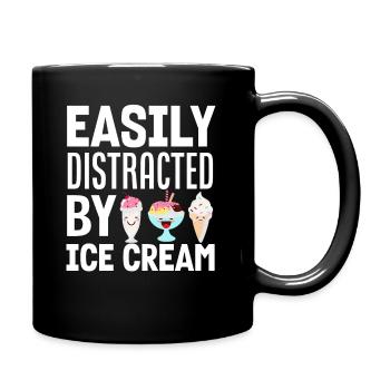 Facilement distrait par la crème glacée pour la crème glacée - Mug uni - noir - Droite
