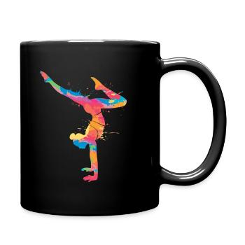 Gymnast Gymnastics Handstand Ladies Girls Gymnastics - Full Colour Mug - black - Right