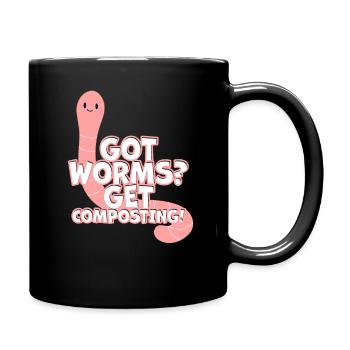 Wurmfarmer Wurmkompost Niedliche Männer Frauen - Tasse einfarbig - Schwarz - Rechts