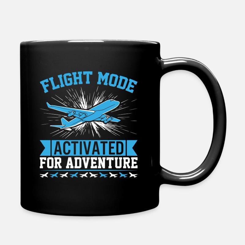 Flight mode: Activated for adventure! - Full Colour Mug - black