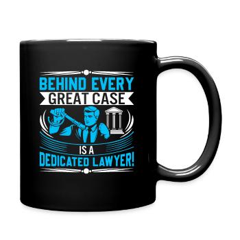 Derrière chaque grande affaire se cache un avocat dévoué ! - Mug uni - noir - Droite