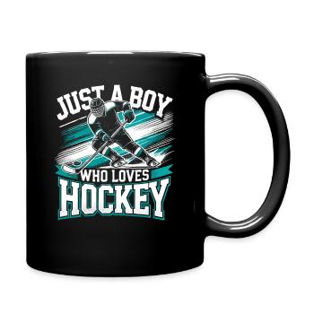 Eishockey, Eishockeyspieler, Junge - Tasse einfarbig - Schwarz - Rechts