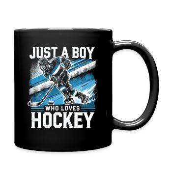 Eishockey, Eishockeyspieler, Junge - Tasse einfarbig - Schwarz - Rechts