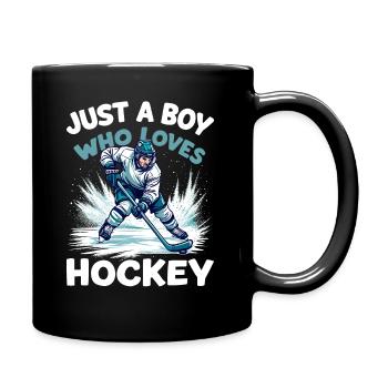 Eishockey, Eishockeyspieler, Junge - Tasse einfarbig - Schwarz - Rechts