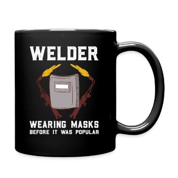 Retro Vintage Schweißer Maske Schweißen - Tasse einfarbig - Schwarz - Rechts