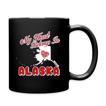 My Heart Belongs In Alaska - Full Colour Mug - black - Right