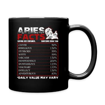 Aries Facts Funny Sign Of Zodiac - Full Colour Mug - black - Right