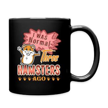 I Was Normal Three Hamsters Ago - Full Colour Mug - black - Right