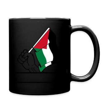 Drapeau Palestine espace de texte transparent - Mug uni - noir - Droite