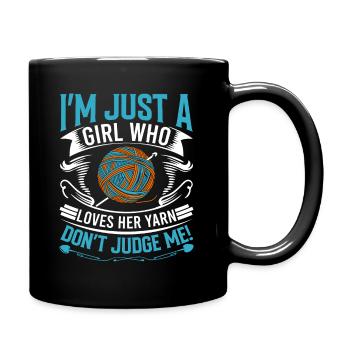 Je suis juste une fille qui aime sa laine - ne me juge pas - Mug uni - noir - Droite