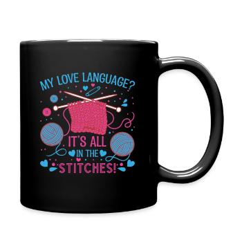 Ma langue d’amour ? Tout est dans les mailles ! - Mug uni - noir - Droite