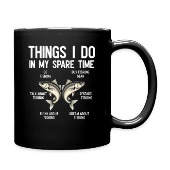 Pêcheur récréatif drôle de conception de pêche humour de pêcheur - Mug uni - noir - Droite