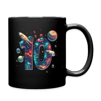 10th Birthday Space - Full Colour Mug - black - Right