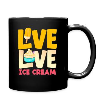 Live Love Cream pour les amateurs de glaces - Mug uni - noir - Droite