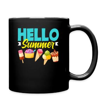 Hallo Sommer Eiscreme Liebhaber Design - Tasse einfarbig - Schwarz - Rechts