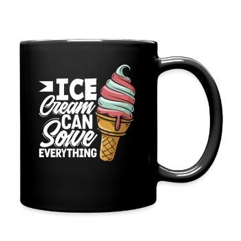 Amateurs de glaces - la crème glacée peut tout résoudre - Mug uni - noir - Droite