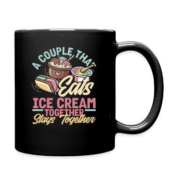 Couples d’amateurs de glaces profitant ensemble - Mug uni - noir - Droite