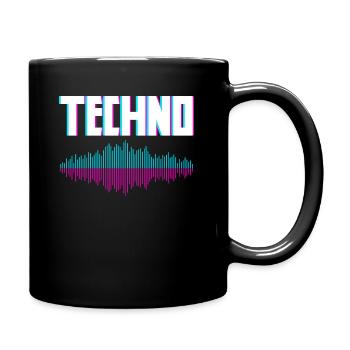 Techno Wellen Für Techno Liebhaber - Tasse einfarbig - Schwarz - Rechts