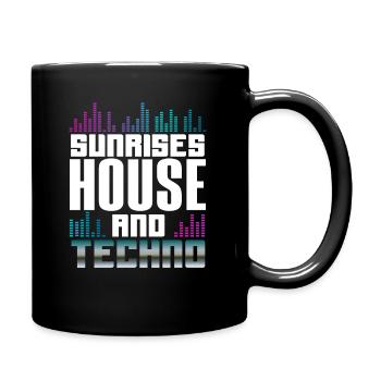 Sunrises House And Techno Lover - Tasse einfarbig - Schwarz - Rechts