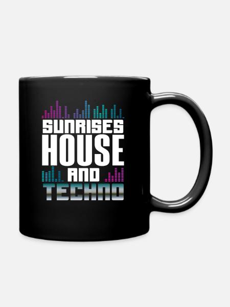 Sunrises House And Techno Lover - Tasse einfarbig - Schwarz