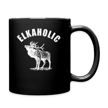 Elk Hunting Elkaholic Hunters - Full Colour Mug - black - Right