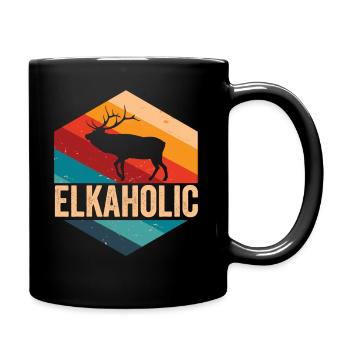 Elk Hunting Elkaholic Hunters - Full Colour Mug - black - Right