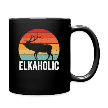 Elk Hunting Elkaholic Hunters - Full Colour Mug - black - Right