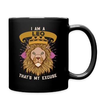 I am Leo - Zodiac sign Leo - Full Colour Mug - black - Right