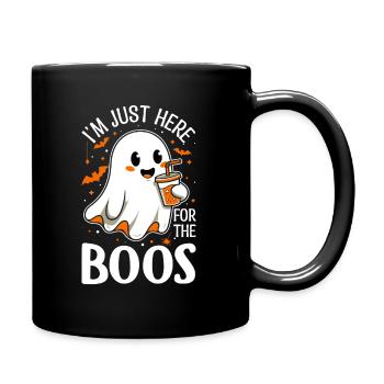 Ich bin nur wegen der Buhrufe hier. - Tasse einfarbig - Schwarz - Rechts