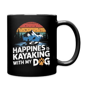 Perfect for kayak fans with dogs - Full Colour Mug - black - Right